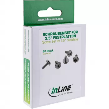 InLine skrūvju komplekts 3,5 collu cietajiem diskiem, garā versija 8 mm, 50 gab. InLine 77783L