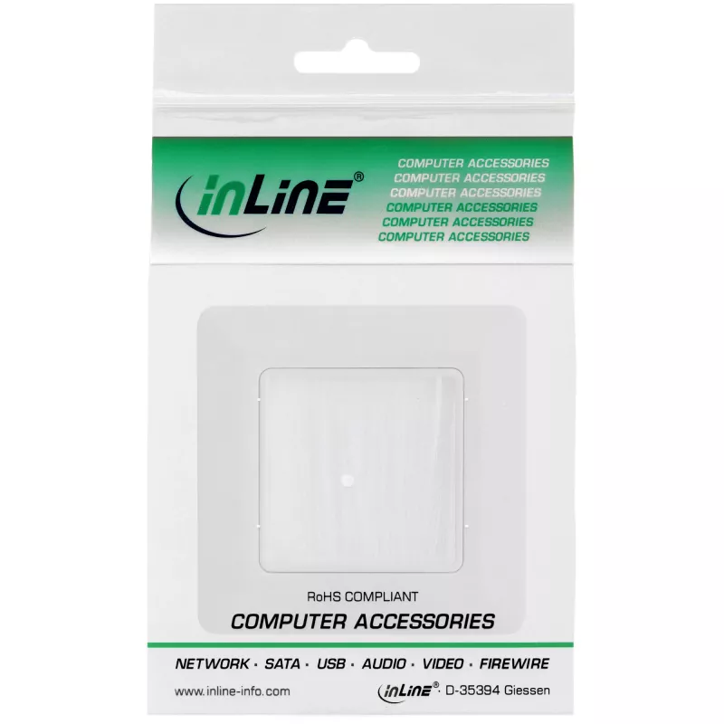 Sienas rāmis ar suku caurlaidi InLine 78501 televizoram, plastmasa, balts RAL9010, 80×80 mm