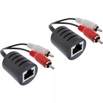 InLine RCA Audio pārraide caur LAN / Ethernet / RJ45 kabeli — 2 gab. viens komplekts