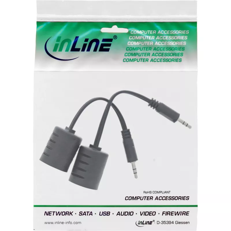 InLine 3,5 mm audio pārraide pa LAN / Ethernet / RJ45 kabeli līdz 50 m, komplekts