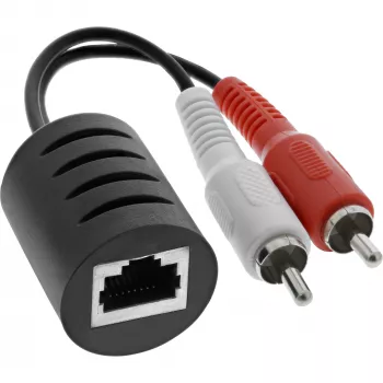 InLine RCA Audio over LAN / Ethernet / RJ45 kabelis, maks. 50 m komplekts