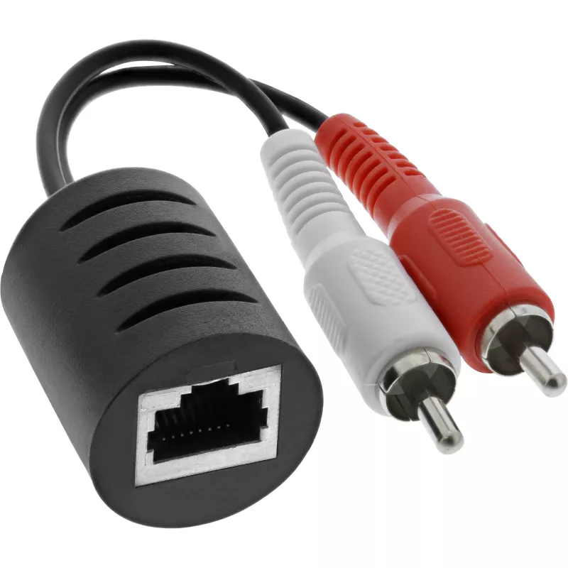 InLine RCA Audio over LAN / Ethernet / RJ45 kabelis, maks. 50 m komplekts