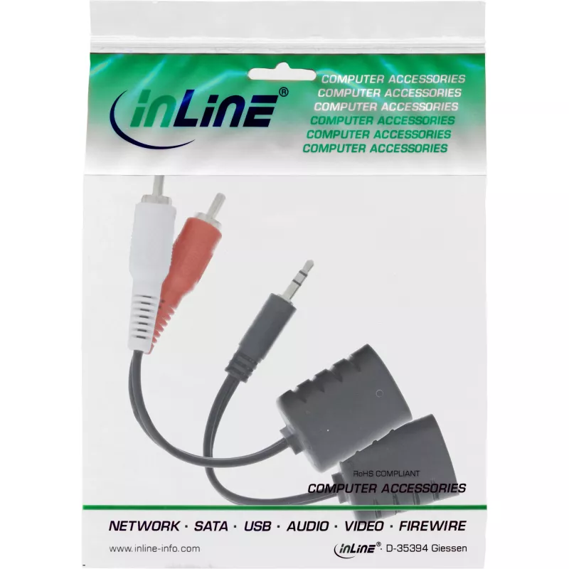 InLine RCA Audio over LAN / Ethernet / RJ45 kabelis, maks. 50 m komplekts