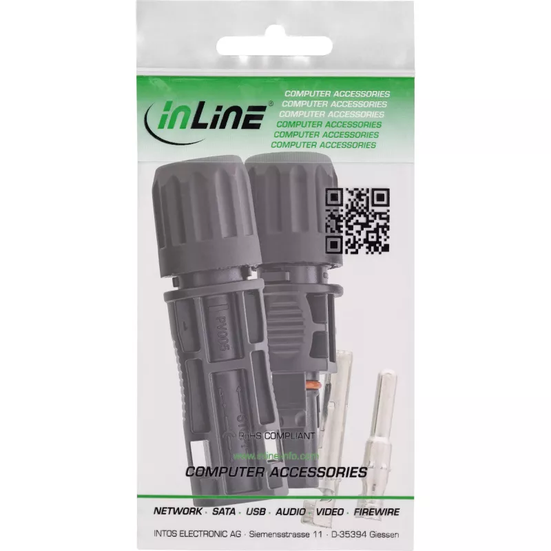 InLine 94001 stieples savienotājs Standard4/MC4/PV4 Melns Tēviņš/Mātīte