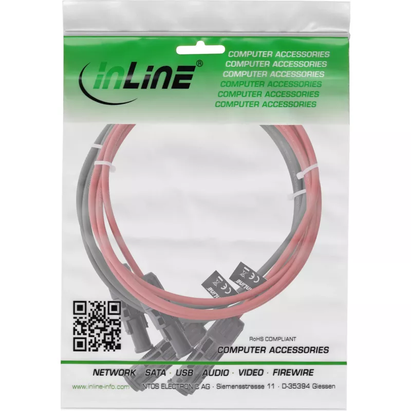 Vidēja sprieguma kabelis InLine 95601 Sarkans Melns 1500V 1m 0,7mm