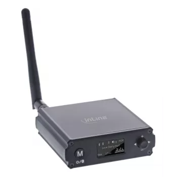 InLine Bluetooth 5.1 HiFi uztvērējs un USB DAC ar LCD, diapazons 30 m