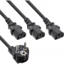 InLine B-16657G strāvas kabelis melns 1 m Barošanas spraudnis F tips 3 x C13 savienotājs
