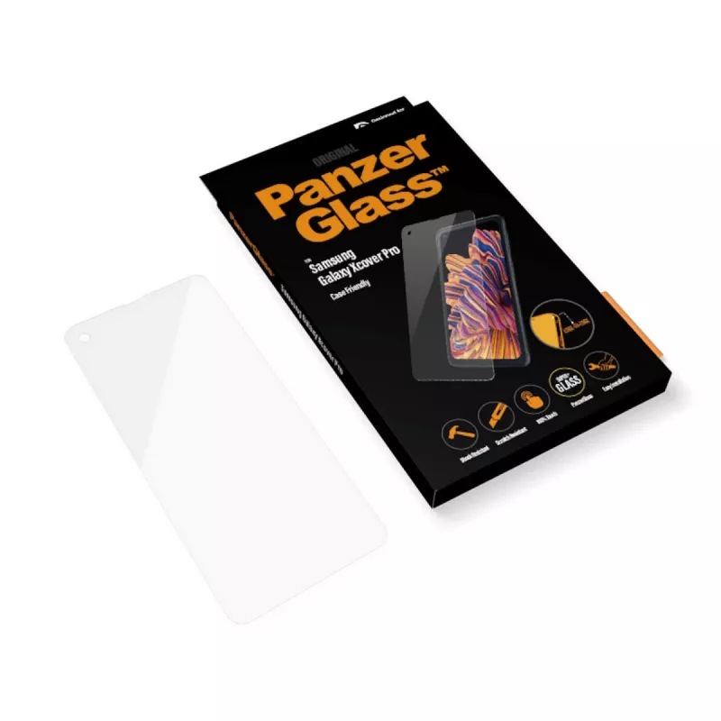 PanzerGlass® ekrāna aizsargs Samsung Galaxy Xcover Pro, Samsung, Samsung - Galaxy Xcover Pro, sausa uzstādīšana, izturīgs pret skrāpējumiem, izturīgs pret triecieniem, caurspīdīgs, 1 gab.
