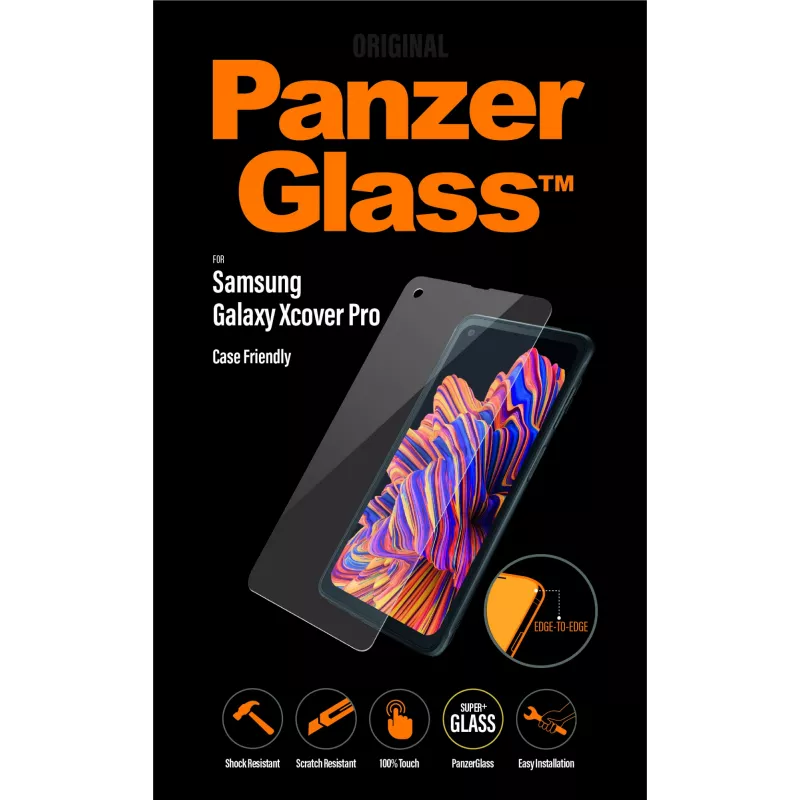 PanzerGlass® ekrāna aizsargs Samsung Galaxy Xcover Pro, Samsung, Samsung - Galaxy Xcover Pro, sausa uzstādīšana, izturīgs pret skrāpējumiem, izturīgs pret triecieniem, caurspīdīgs, 1 gab.