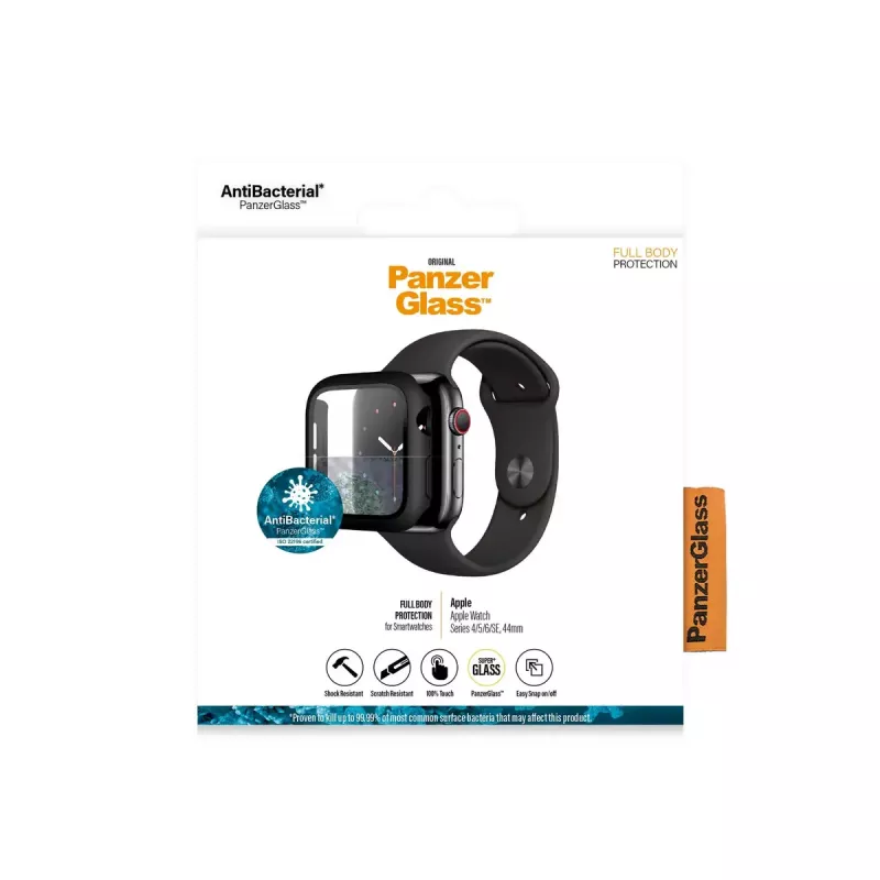 PanzerGlass ® Full body vāciņš Melns Apple Watch SE 3 | SE | 6 | 5 | 4 | 44mm