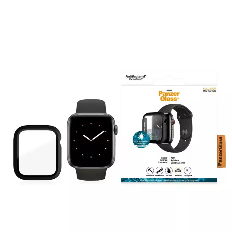 PanzerGlass ® Full body vāciņš Melns Apple Watch SE 3 | SE | 6 | 5 | 4 | 44mm