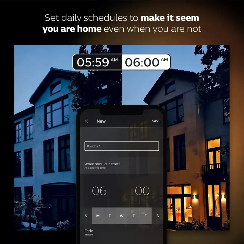 Smart LED starter kit Philips Hue balta and Colour Ambience — 2× E27 11W bulb, Bluetooth/Zigbee