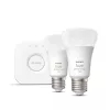 Smart LED starter kit Philips Hue balta and Colour Ambience — 2× E27 11W bulb, Bluetooth/Zigbee