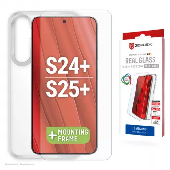Displex ekrāna aizsargplēve + vāciņš Samsung Galaxy S24+/S25+, Eco montāžas rāmis, izturīgs pret skrāpējumiem