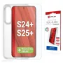 Displex ekrāna aizsargplēve + vāciņš Samsung Galaxy S24+/S25+, Eco montāžas rāmis, izturīgs pret skrāpējumiem