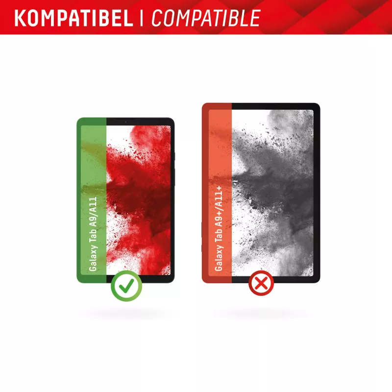 Displex Planšetdatora aizsargstikls (9H) Samsung Galaxy Tab A11/A9, Eco montāžas rāmis, neplīstošs