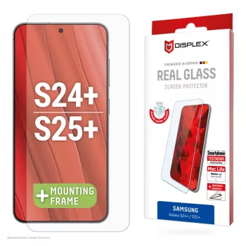 Displex ekrāna aizsargs (10H) Samsung Galaxy S24+/S25+, Eco montāžas rāmis, izturīgs pret skrāpējumiem