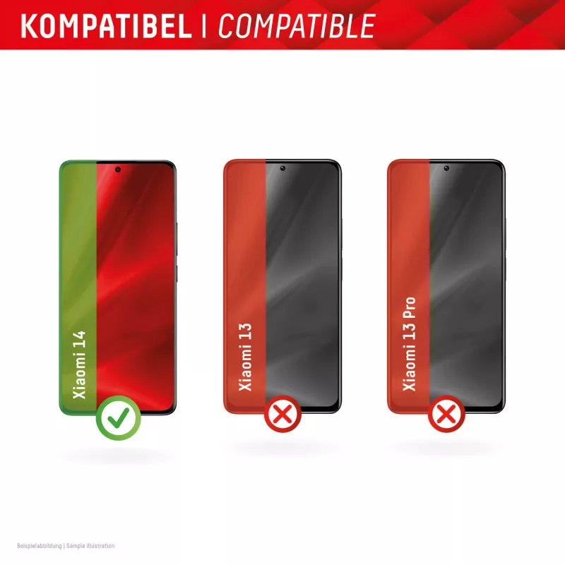 Displex Ekrāna aizsargs (10H) Xiaomi 14, EASY-ON® Eco montāžas rāmis, izturīgs pret skrāpējumiem