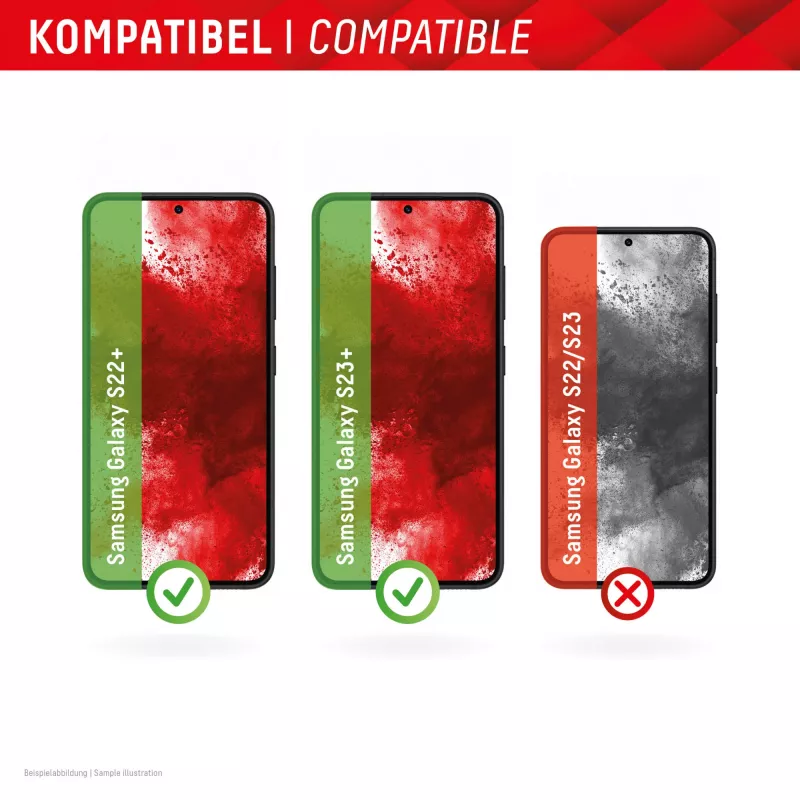 Displex Premium ekrāna aizsargs (pilns pārklājums, 10H) Samsung Galaxy S22+/S23+, EASY-ON® Eco montāžas rāmis, pilns pārklājums