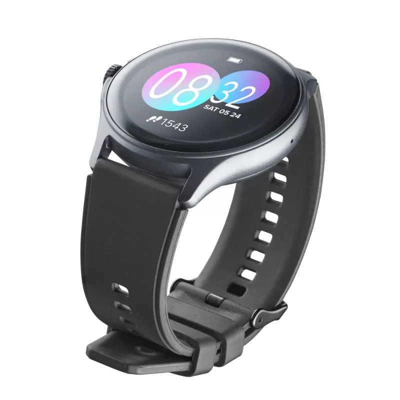 Cellularline ION PRO Round Bluetooth® viedpulkstenis ar lietotni, 3,51 cm (1,38 collas), TFT, skārienjūtīgs ekrāns, 0,00064 GB, 98 g