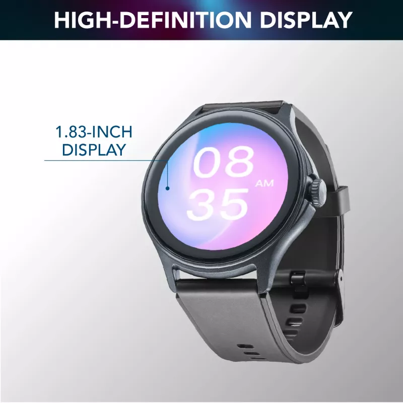 Cellularline ION PRO Round Bluetooth® viedpulkstenis ar lietotni, 3,51 cm (1,38 collas), TFT, skārienjūtīgs ekrāns, 0,00064 GB, 98 g