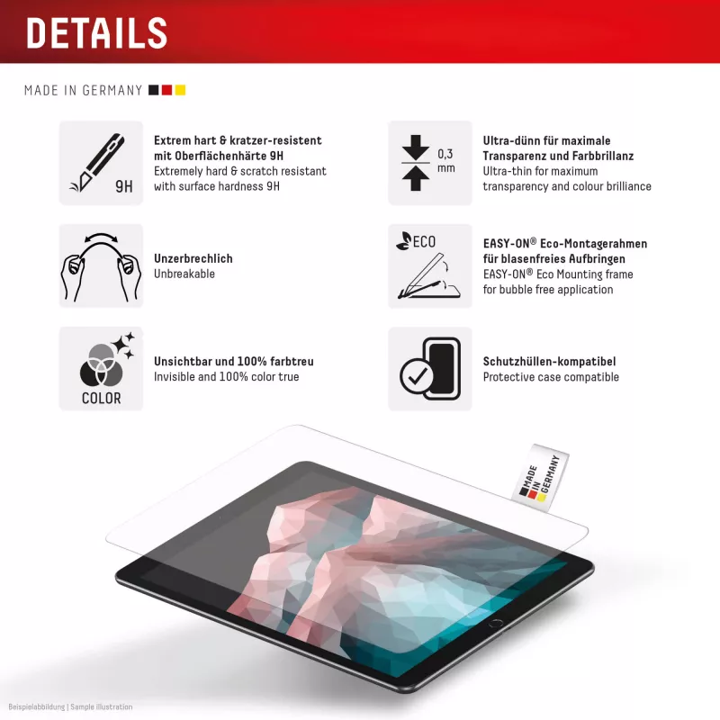 Displex Tablet Glass (9H) Samsung Galaxy Tab S10 FE+, Eco montāžas rāmis, neplīstošs