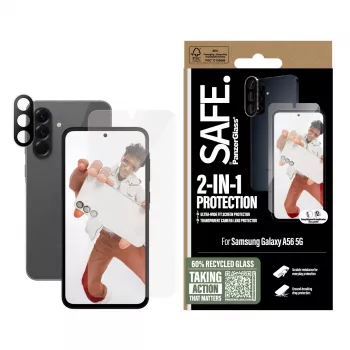 PanzerGlass SAFE. by ® 2-in-1 komplekts Samsung Galaxy A56 5G pret skrāpējumiem un triecieniem izturīgs