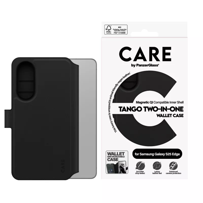 PanzerGlass CARE™ by ® Tango 2-in-1 maciņš-kabata ar Qi saderību Samsung S25 Edge