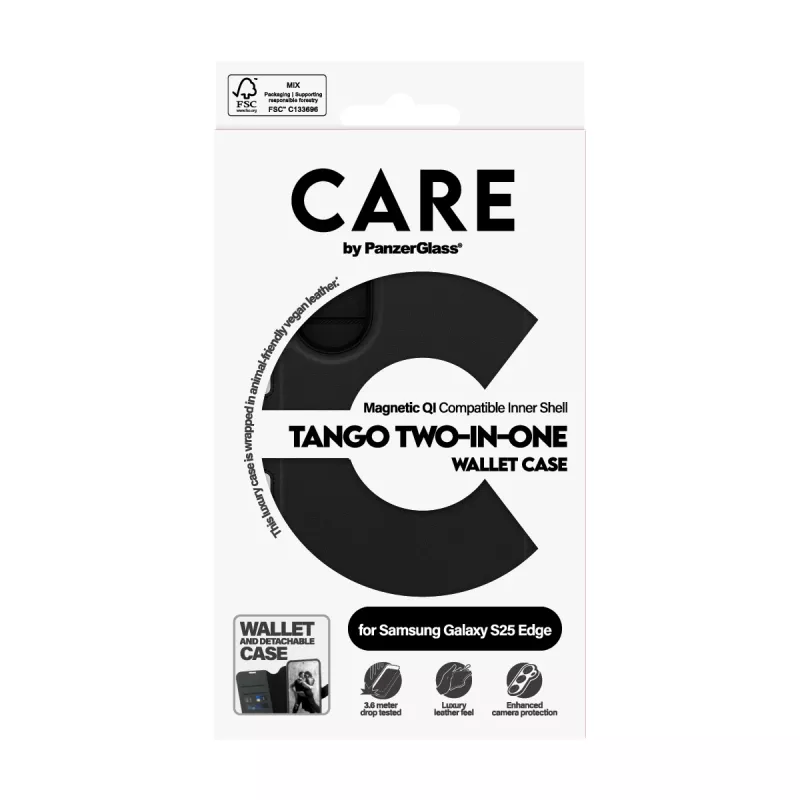 PanzerGlass CARE™ by ® Tango 2-in-1 maciņš-kabata ar Qi saderību Samsung S25 Edge