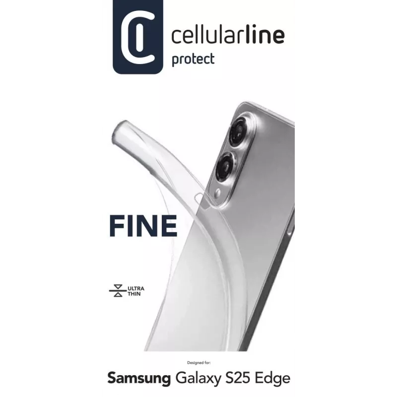 Cellularline Fine - Galaxy S25 Edge, Vāciņš, Samsung, Galaxy S25 Edge, 16,9 cm (6,66 collas), Caurspīdīgs