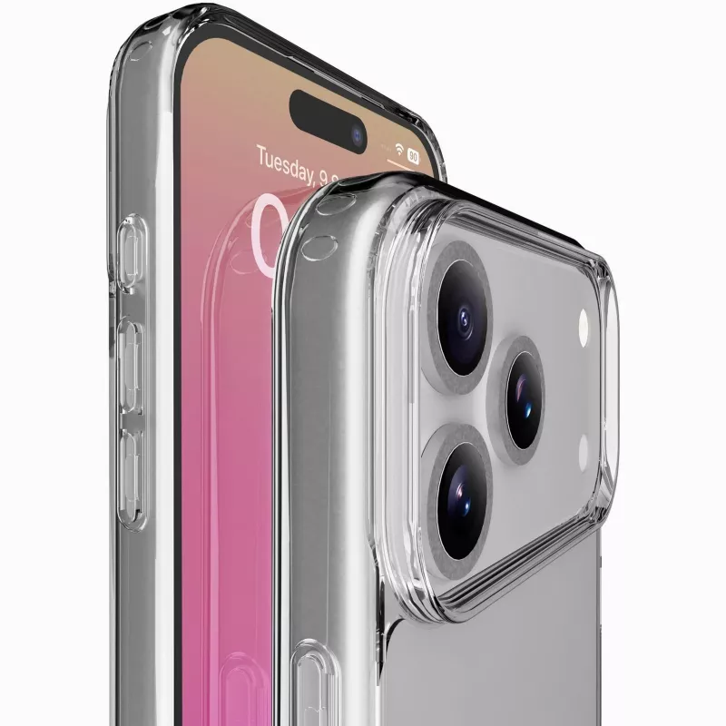 Cellularline Clear Protect - iPhone 17 Pro Max cietais vāciņš ar gumijas malām
