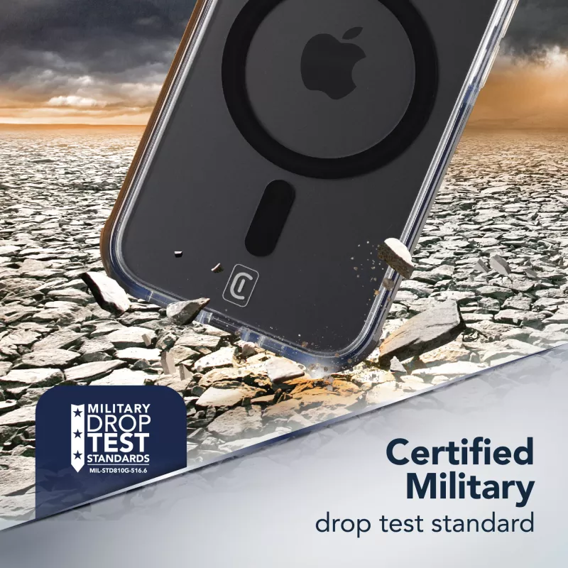 Cellularline Clear Protect - iPhone 17 Pro Max cietais vāciņš ar gumijas malām