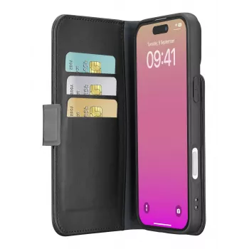 Cellularline Book Agenda - iPhone 17 ādas efekta grāmatveida vāciņš ar magnētisko aizdari