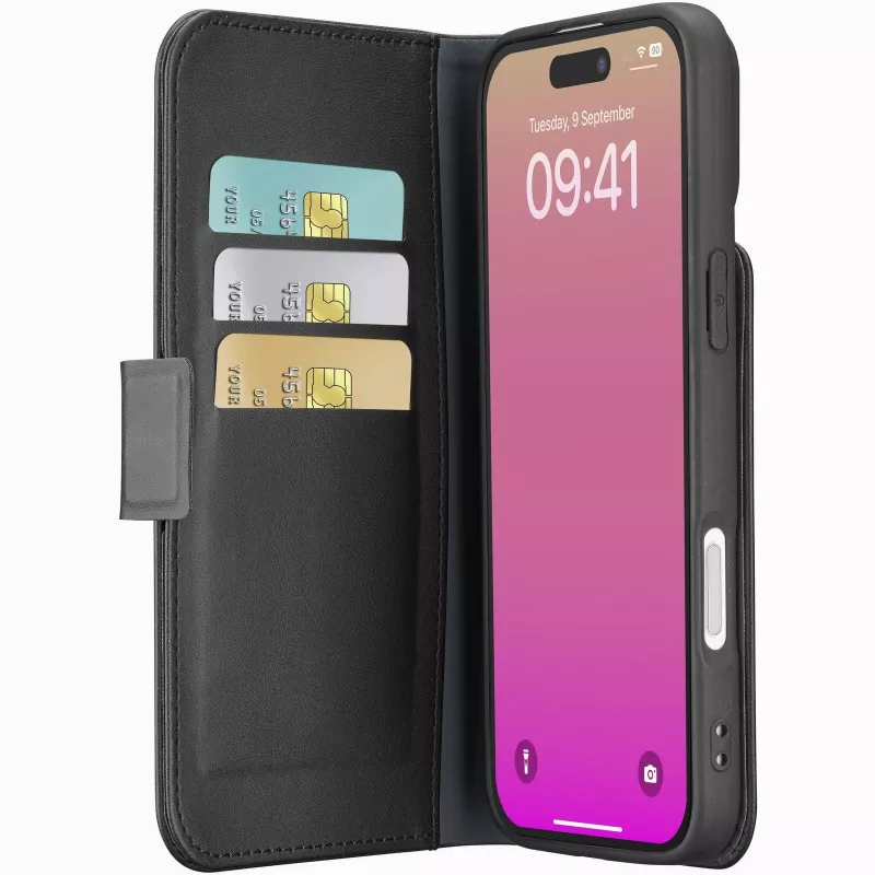 Cellularline Book Agenda - iPhone 17 ādas efekta grāmatveida vāciņš ar magnētisko aizdari