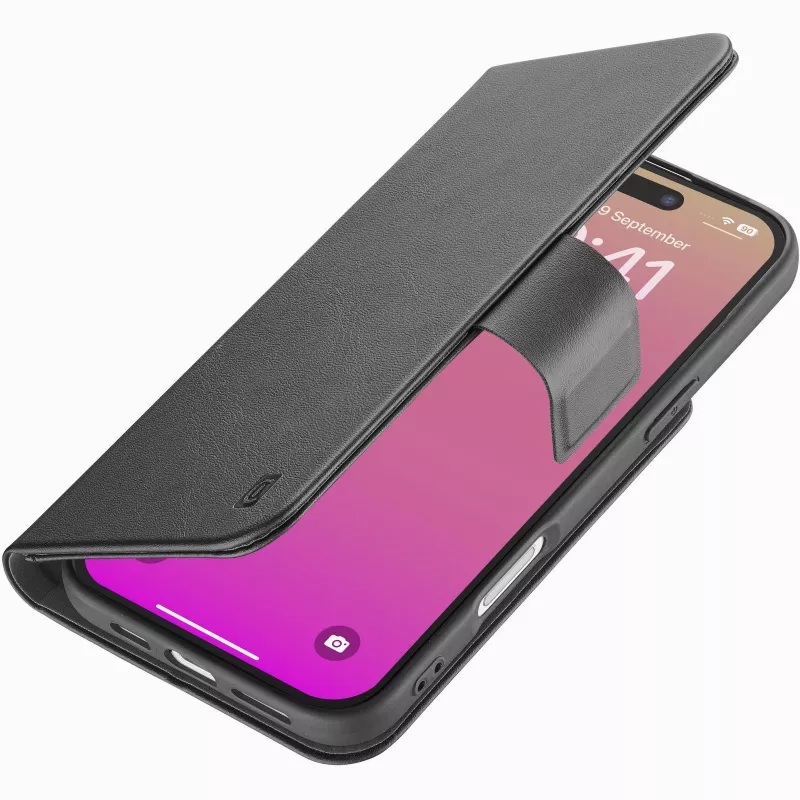 Cellularline Book Agenda - iPhone 17 ādas efekta grāmatveida vāciņš ar magnētisko aizdari