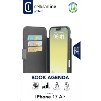 Cellularline Book Agenda - iPhone Air ādas imitācijas grāmatiņas maciņš ar magnētisku aizdari