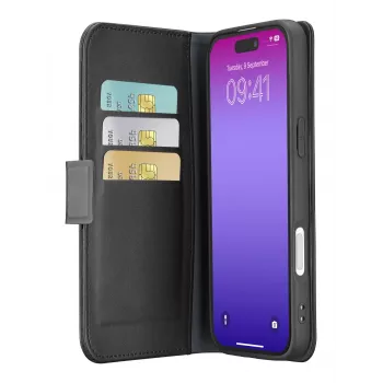 Cellularline Book Agenda - iPhone 17 Pro ādas efekta grāmatiņas vāciņš ar magnētisko aizdari