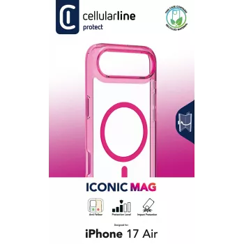 Cellularline Iconic Mag - iPhone Air caurspīdīgs vāciņš ar krāsainām malām, saderīgs ar Magsafe ekosistēmu