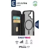 Cellularline Daily Mag - iPhone 17 grāmatveida vāciņš ar daļēji caurspīdīgu cieto aizmuguri, kas saderīgs ar MagSafe® ekosistēmu
