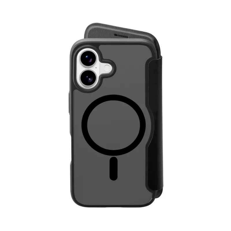 Cellularline Daily Mag - iPhone 17 grāmatveida vāciņš ar daļēji caurspīdīgu cieto aizmuguri, kas saderīgs ar MagSafe® ekosistēmu