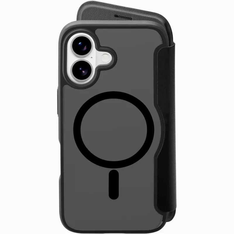 Cellularline Daily Mag - iPhone 17 grāmatveida vāciņš ar daļēji caurspīdīgu cieto aizmuguri, kas saderīgs ar MagSafe® ekosistēmu