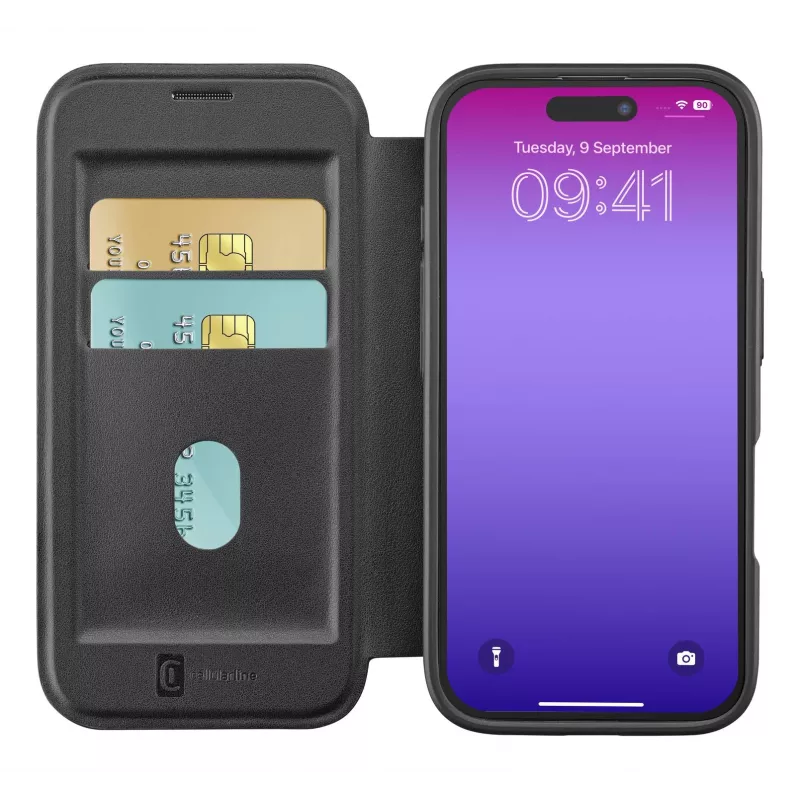 Cellularline Daily Mag - iPhone 17 Pro Book cover with semi-transparent hard back Saderīga with Magsafe® ecosystem
