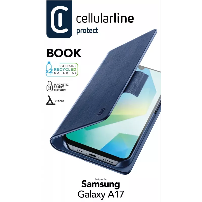Cellularline Book - Galaxy A17 grāmatveida maciņš, Folio, Samsung, Galaxy A17, 17 cm (6.7 collas), zils