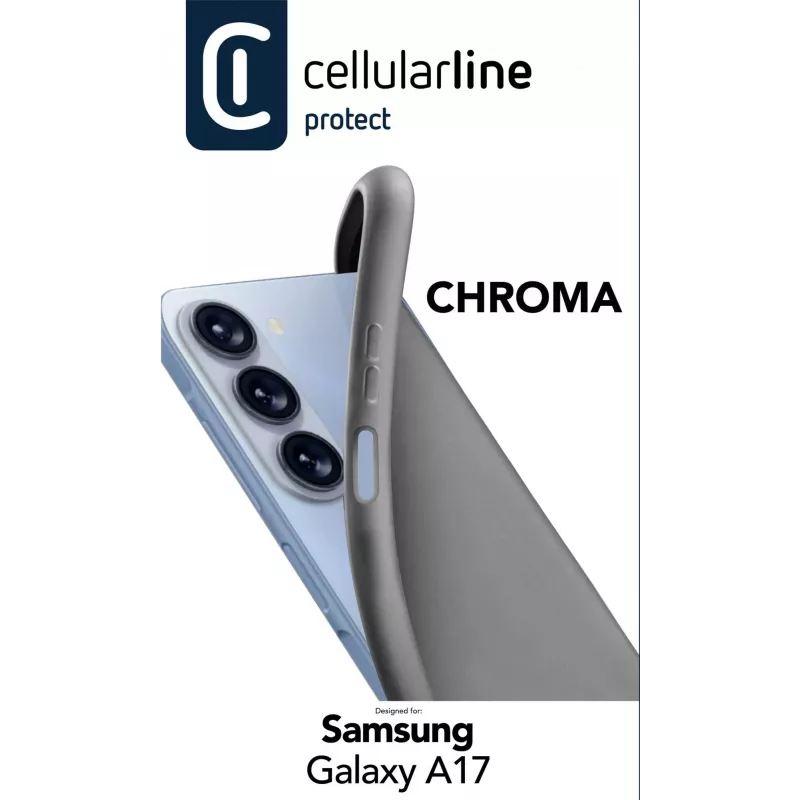 Cellularline Chroma - Galaxy A17 Krāsains mīkstas gumijas vāciņš, Vāciņš, Samsung, Galaxy A17, 17 cm (6,7 collas), Melns