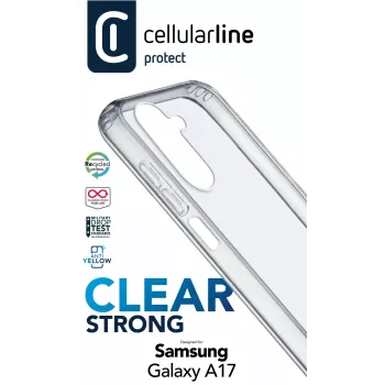 Cellularline Clear Strong - Galaxy A17 cietais vāciņš ar gumijas malām