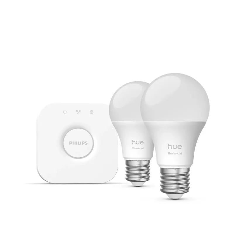 Philips Hue balta and colour ambience Essential starter komplekts: 2 viedās E27 spuldzes (806 lm)