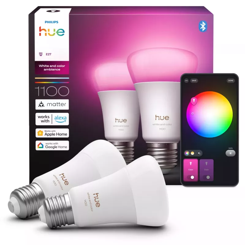Philips Hue balta and colour ambience A60 – E27 viedā spuldze – 1100