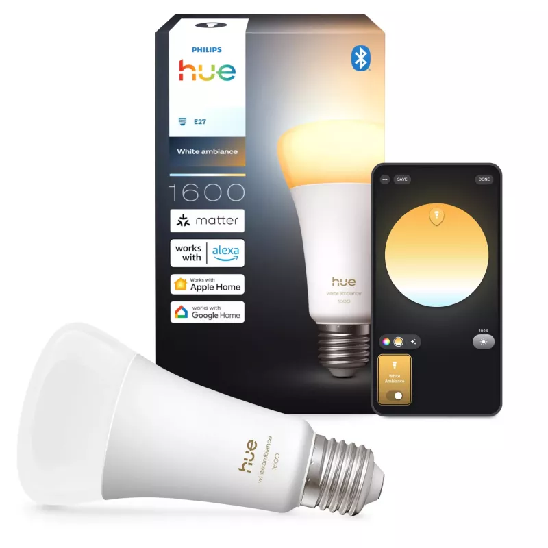 Philips Hue balta ambience A67 – E27 viedā spuldze – 1600