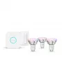 Philips Hue balta and colour ambience Essential starter kit: 3 GU10 viedās spuldzes (345 lm) + dimmera slēdzis