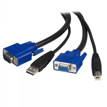 StarTech.com 10 pēdu 2-vienā universāls USB KVM kabelis, 3 m, USB, USB, VGA, melns, USB A + VGA